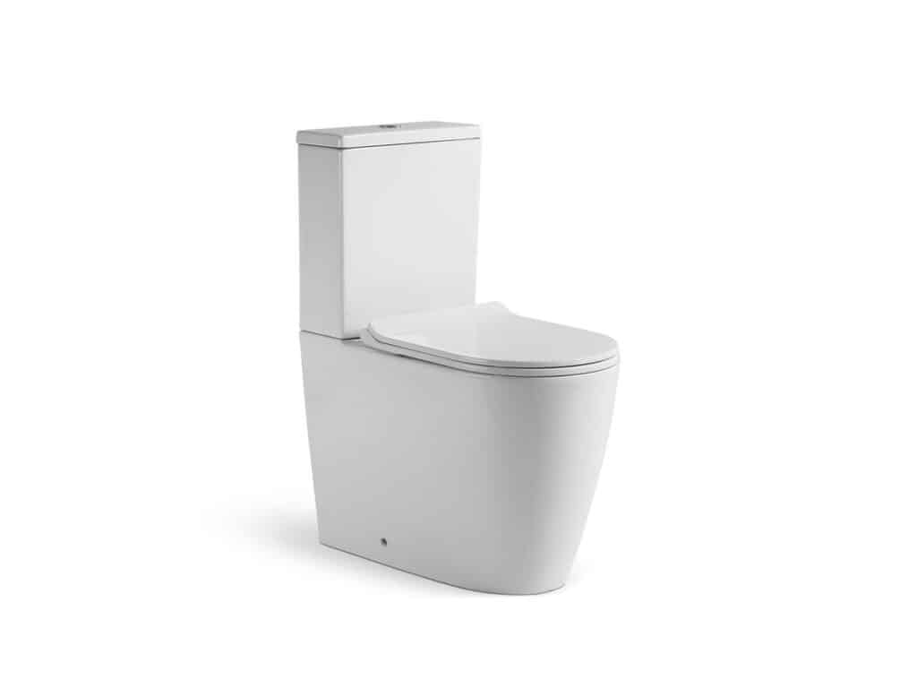 Kado Lux Close Coupled Back To Wall Rimless Overheight Back Inlet Toilet Suite with Soft Close Quick Release Seat White (4 Star)