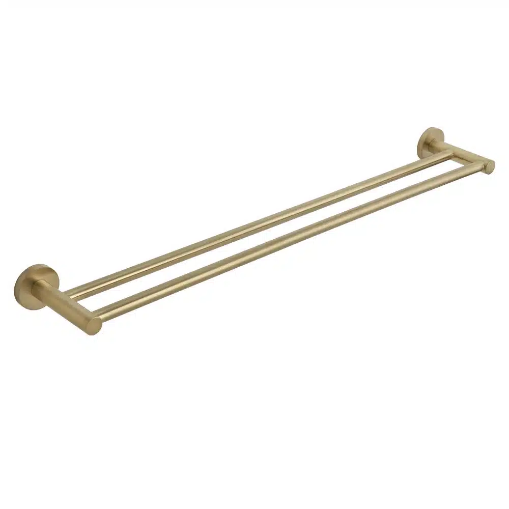 Towel Rail -Double Elysian - Brushed Brass
