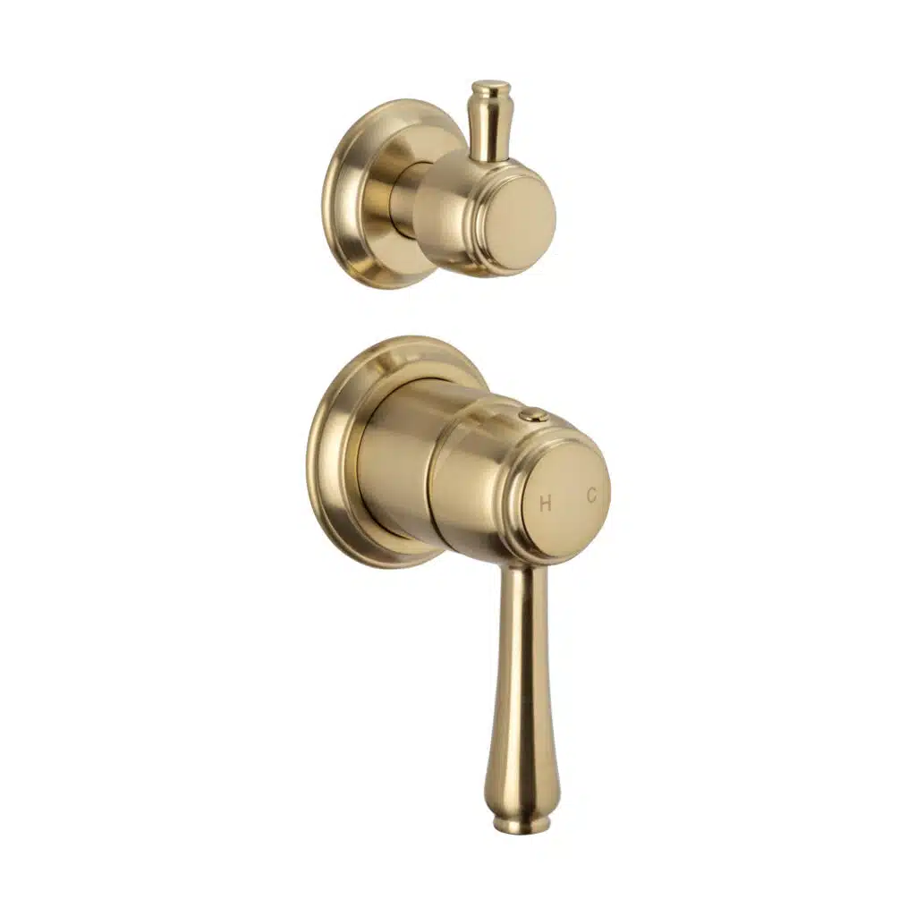 Wall Mixer with Diverter Kingsley - Brushed Brass